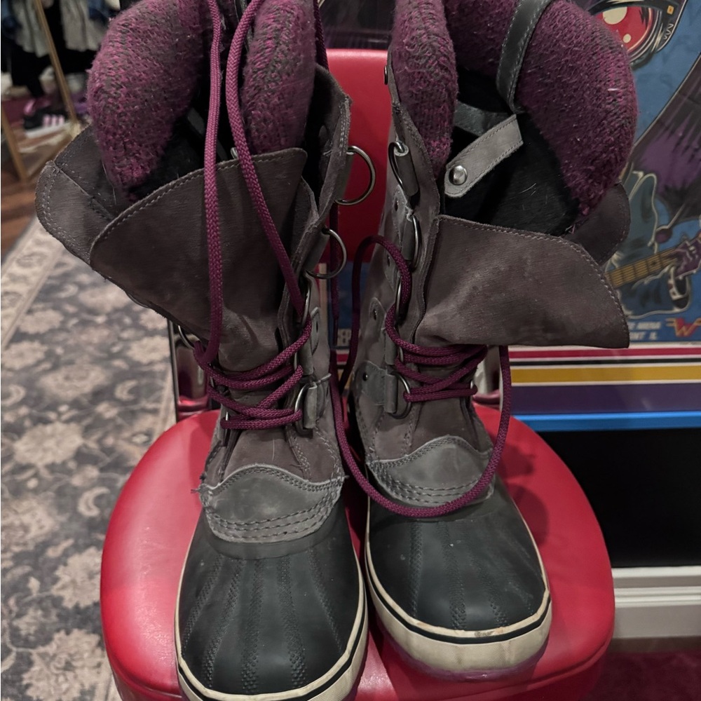 Sorel Black and Purple Women's Boots